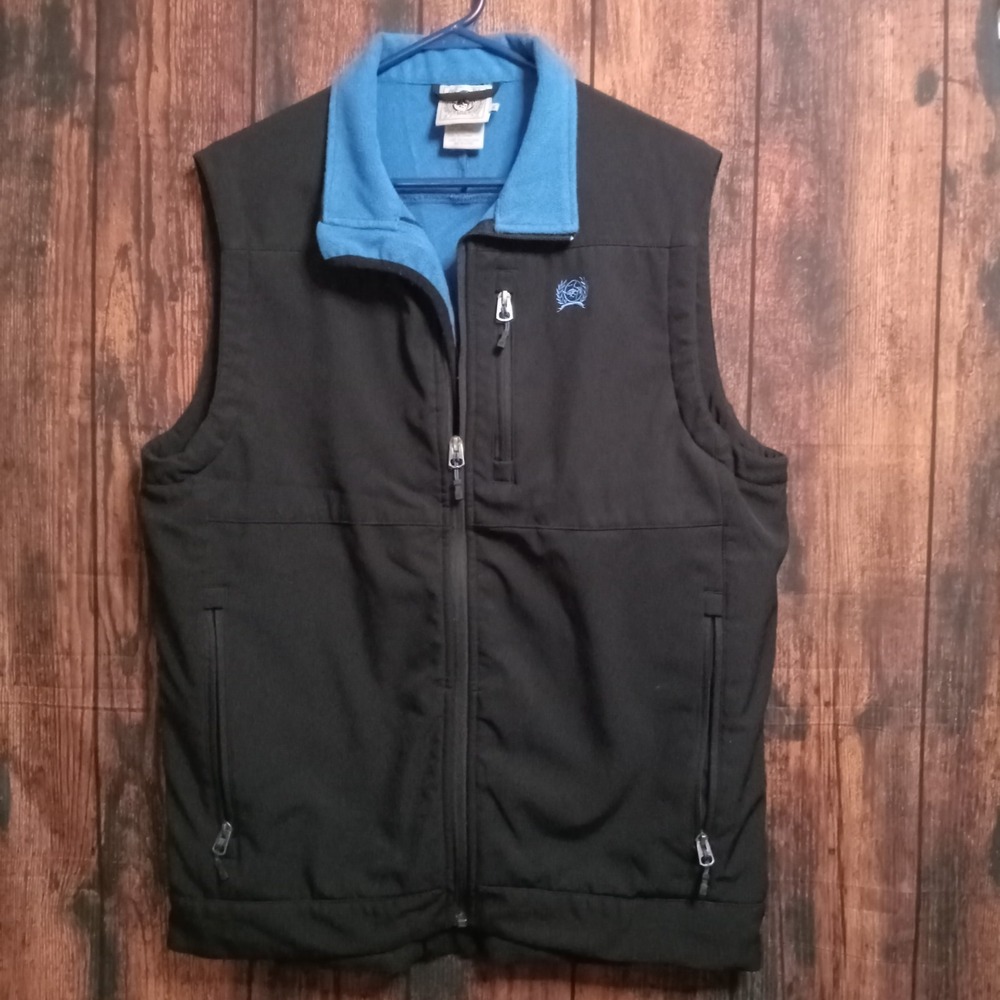 Cinch Men's Fleece Lined Full Zip Vest Conceal Carry Pockets Size Small Black